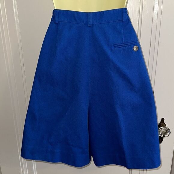 Vintage 80s/90s Talbots David Brooks royal blue high waisted pleat front shorts - Picture 4 of 7